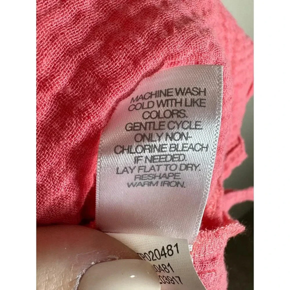 J.Jill pure Jill pink Slub Cotton Long Sleeve Tunic Button Front XL Lagenlook - Picture 11 of 12